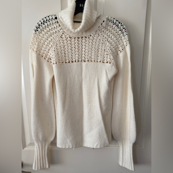 Vintage Kenneth Cole Balloon Sleeve Angora Pullover Turtleneck Sweater S - Picture 1 of 5